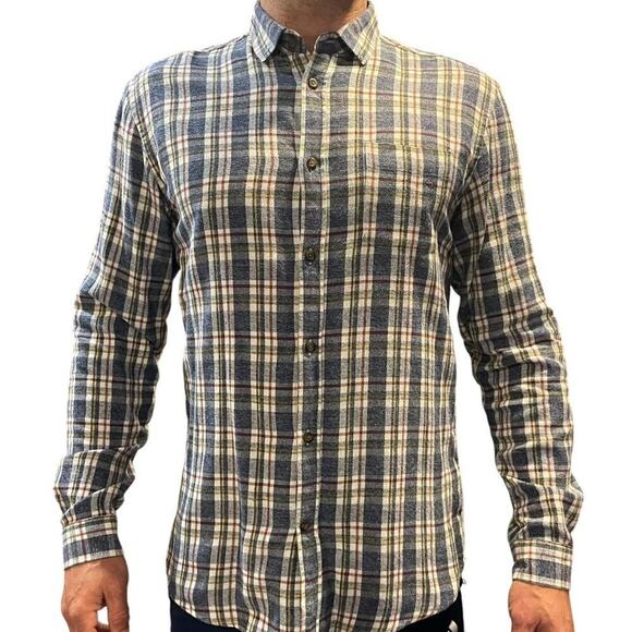 Frank & Oak flannel plaid collared button down long sleeve shirt large - Picture 3 of 10